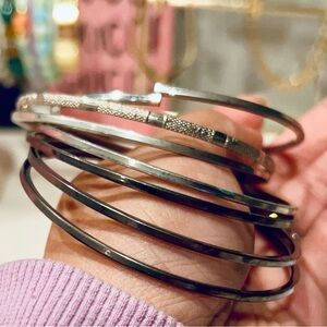 Bangles set in Silver and Gunmetal